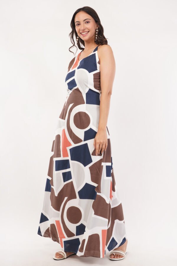 Cotton long A-line Dress - Image 4